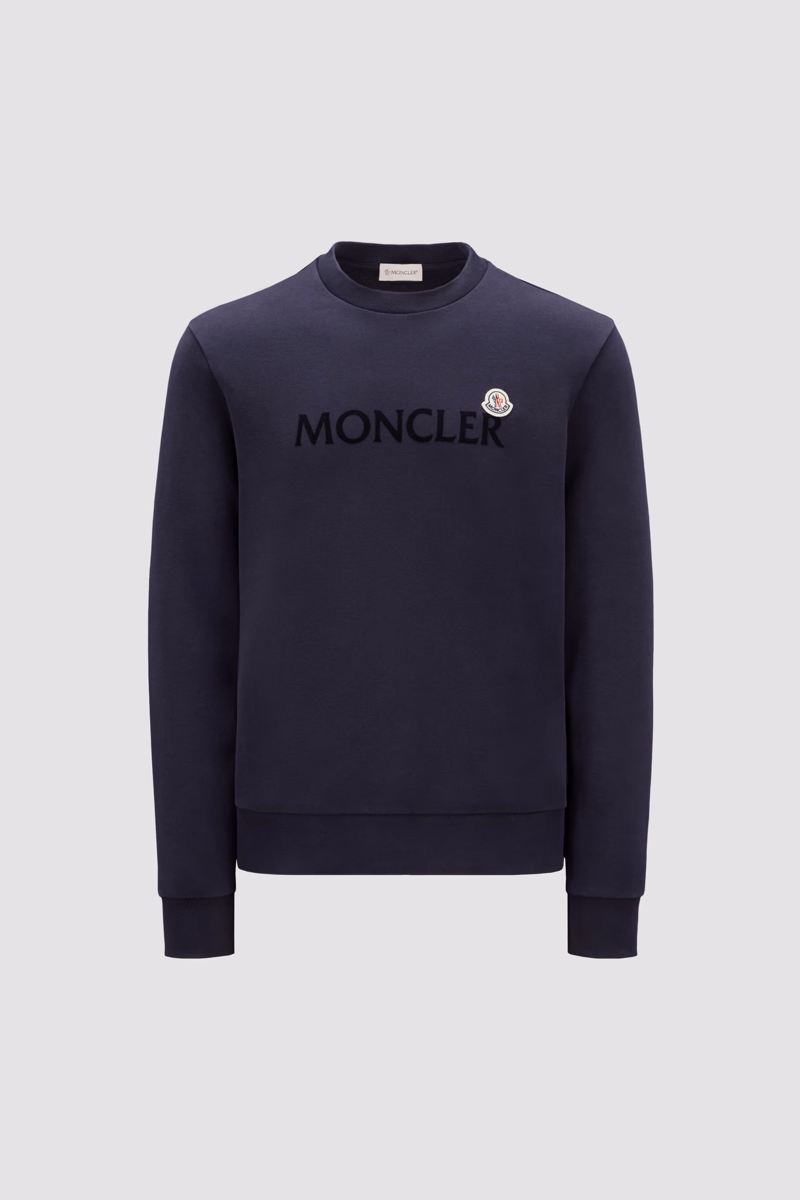 Sweat en coton avec logo Hommes Bleu Nuit Moncler 2